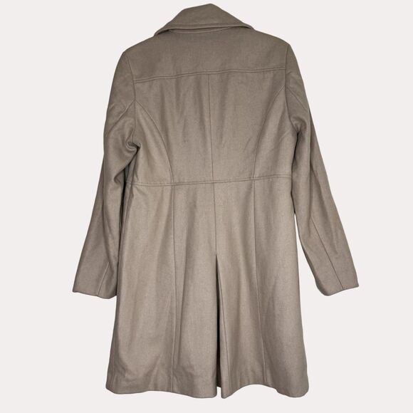 Kenneth Cole Wool Blend Trench Coat Jacket Tan 12 bv - Picture 4 of 9